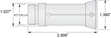 9/16 Gridley Collet 1/4 Square External Thread